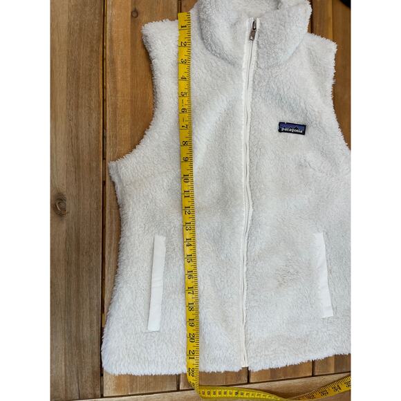 Patagonia Los Gatos Vest Womens Small White Deep-Pile Fleece Pocket Full-Zip - Picture 9 of 9